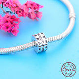 925 Silver CZ Lock Clip Stopper Bead Berloque