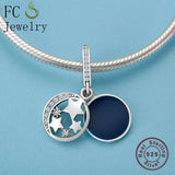 925 Sterling Silver Charms Bracelet Stars Circles Beads