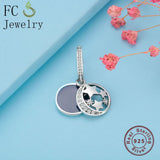 925 Sterling Silver Charms Bracelet Stars Circles Beads