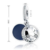 925 Sterling Silver Charms Bracelet Stars Circles Beads