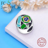 925 Silver Summer Green Enamel Shoe Star Plant Bead