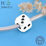 925 Sterling Silver Vintage Cube Dice Beads Berloque