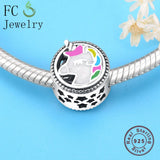 925 Silver Enamel Horse Unicorn Beads DIY Berloque