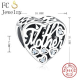 Mother Love Son Charms Bracelet 925 Silver DIY Gift Berloque