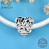 Mother Love Son Charms Bracelet 925 Silver DIY Gift Berloque