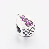 925 Silver Pink CZ Bead Pregnant Mother Charm Bracelet Fit Berloque