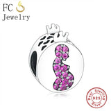 925 Silver Pink CZ Bead Pregnant Mother Charm Bracelet Fit Berloque