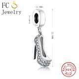 925 Silver High Heel CZ Stone Beads for DIY Bracelet Gift Berloque