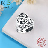 925 Silver Heart Letter MOTHER MOM SON Bracelet Charm Beads