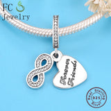 925 Silver Love Forever Pendant Beads Berloque DIY