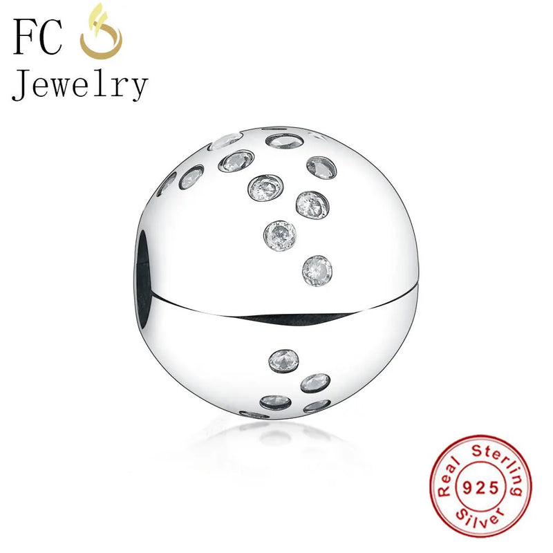 Ball Shape CZ Bead Stopper Clip for Bracelet Making Craft