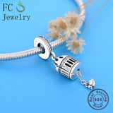 925 Silver Bird Cage Bead Pendant for Women Berloque Gift