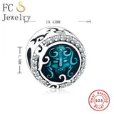 925 Sterling Silver Light Lampwork Face Lace Bead Charm