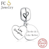 Mother Daughter Letter Charm Bracelet Bead Pendant DIY Jewelry Making