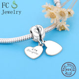Mother Daughter Letter Charm Bracelet Bead Pendant DIY Jewelry Making
