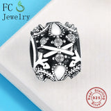 925 Silver Fleur De Lis Flower Zirconia Beads for Bracelets