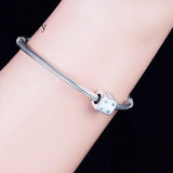 925 Silver Square Zirconia Beads Bracelet Charms