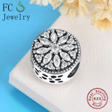 925 Silver Flower CZ Crystal Beads for DIY Bracelets