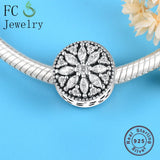 925 Silver Flower CZ Crystal Beads for DIY Bracelets