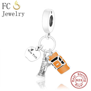 925 Sterling Silver York Charm Bracelet Enamel Beads Pendant Making Berloque