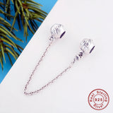 925 Sterling Silver Safety Chain Lock Clips for Charm Bracelets