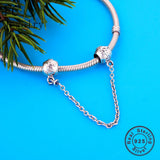 925 Sterling Silver Safety Chain Lock Clips for Charm Bracelets