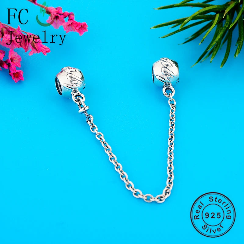 925 Sterling Silver Safety Chain Lock Clips for Charm Bracelets