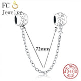 925 Sterling Silver Safety Chain Lock Clips for Charm Bracelets