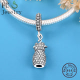 925 Sterling Silver Mix CZ Beads Charms Bracelet DIY Gift