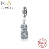 925 Sterling Silver Mix CZ Beads Charms Bracelet DIY Gift