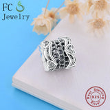 Silver Lace of Love Heart Bracelet Charm with Zirconia Spacer Beads