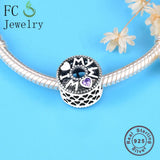 Love Mom Heart Charm Bracelet 925 Sterling Silver Purple Zircon Stone Bead