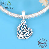 Sterling Silver Lucky Coral Tree of life Berloque Charm
