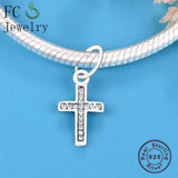 925 Sterling Silver Rosary Cross Necklace