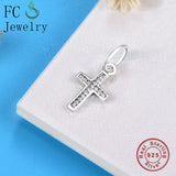 925 Sterling Silver Rosary Cross Necklace