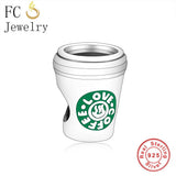 925 Sterling Silver Coffee Cup Mug Bead Charm for Bracelet