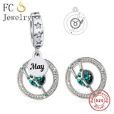 925 Silver Zodiac Birthstone Bead for Bracelets