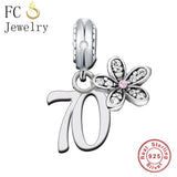 925 Silver Birthday Number Bead for Charm Bracelet