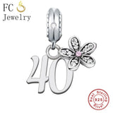 925 Silver Birthday Number Bead for Charm Bracelet