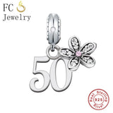 925 Silver Birthday Number Bead for Charm Bracelet