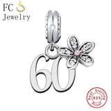 925 Silver Birthday Number Bead for Charm Bracelet