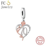 925 Silver Number Bead 18th 30th 40th Anniversary Charm Bracelet Fit