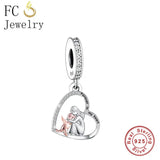 925 Silver Angel Dog Cat at Rainbow Bridge Bead for Charm Bracelet