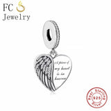 925 Silver Angel Wing Memory Charm