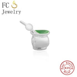 925 Silver Argentina Flag Enamel Charm Bead for Bracelet