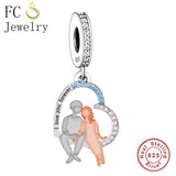 925 Silver Couple Boy Girl Monkey Tiger Bear Cat Bead for Bracelet