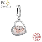925 Silver Couple Boy Girl Monkey Tiger Bear Cat Bead for Bracelet