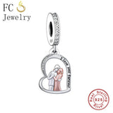 925 Silver Couple Boy Girl Monkey Tiger Bear Cat Bead for Bracelet
