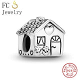 925 Silver Family Bird Flower House Love Bead for Charm Bracelet