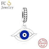 925 Silver Hand of Fatima Evil Eye Bead for Bracelet Making